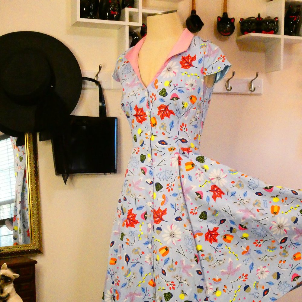 Pinup Girl Clothing First Frost Swing Dress 1950's Style for Dapper Day XS